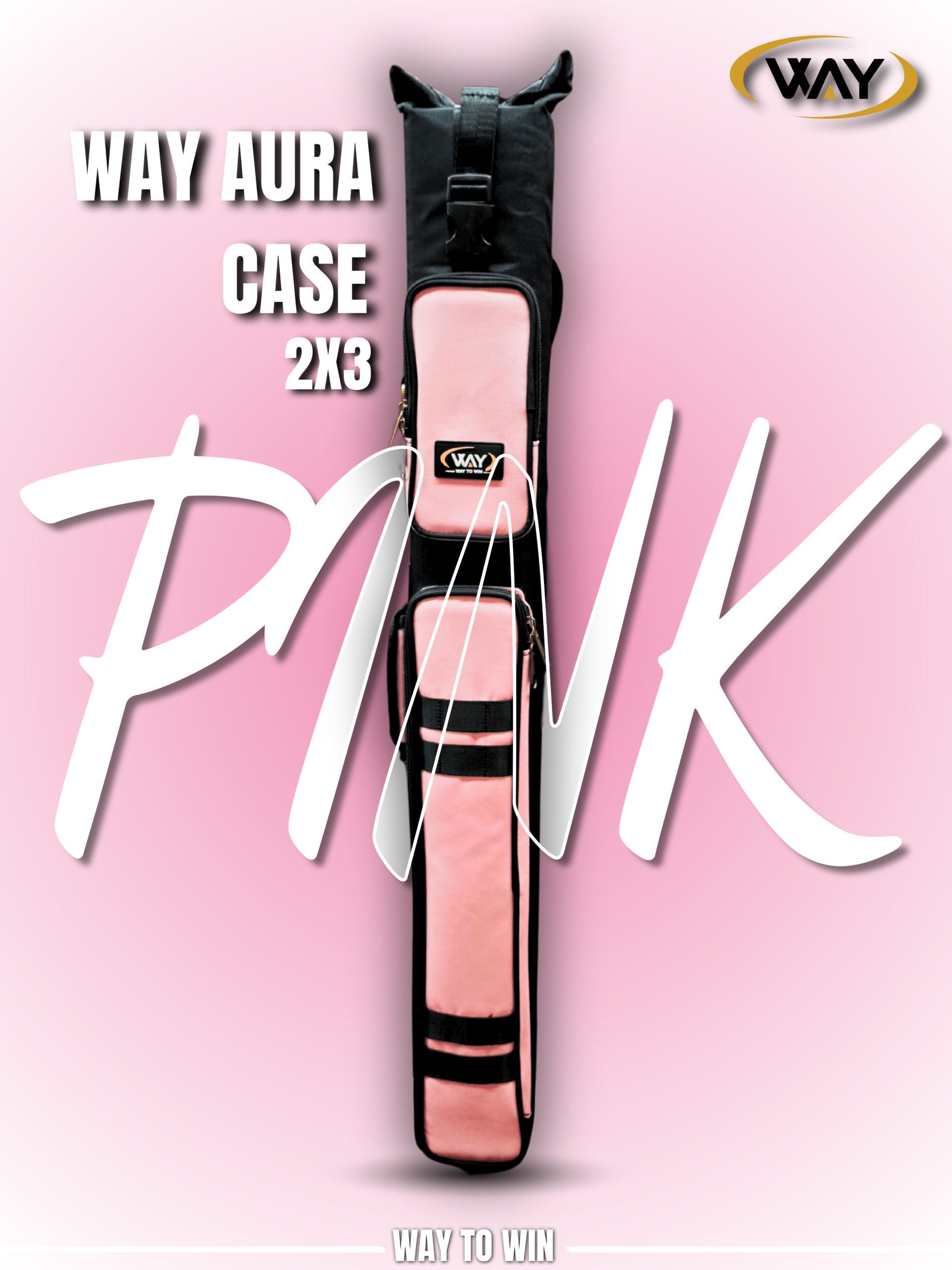 Way Aura 2x3 Cue Case Pink