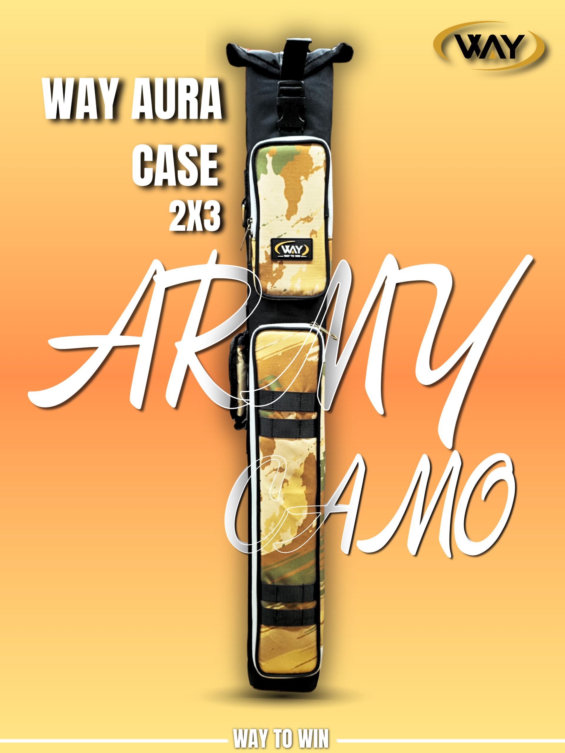 Way Aura 2x3 Cue Case Army Camo